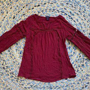 Boho flare-sleeve top